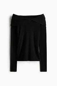 Twist-Detail Off-the-Shoulder Top