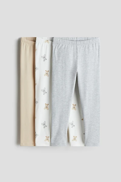 Lot de 3 leggings en jersey coton