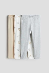 Lot de 3 leggings en jersey coton