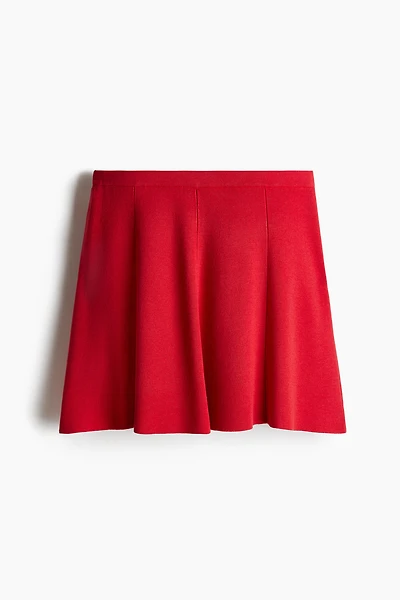 Flared Fine-Knit Skirt