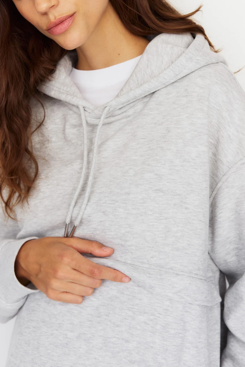 Chandail à capuche d'allaitement en molleton MAMA