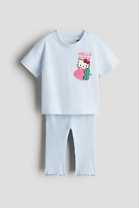 2-piece print-motif cotton set