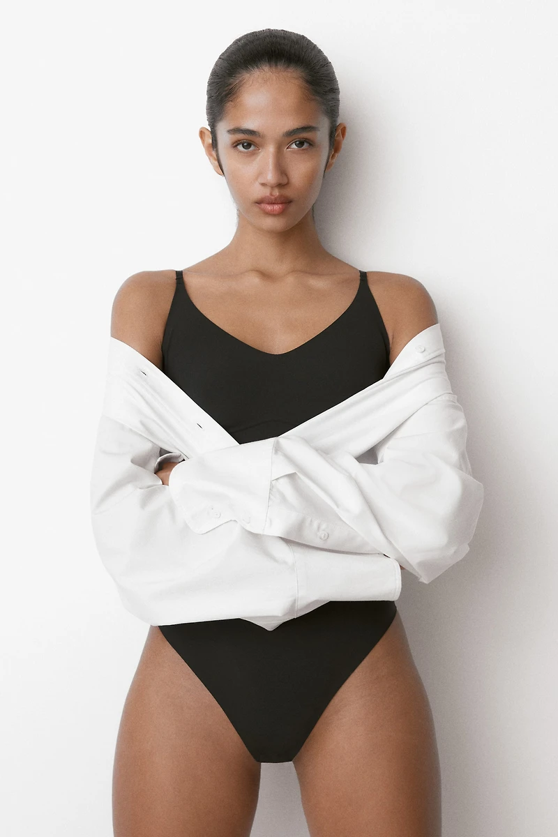 Light Shape Microfiber Thong Bodysuit