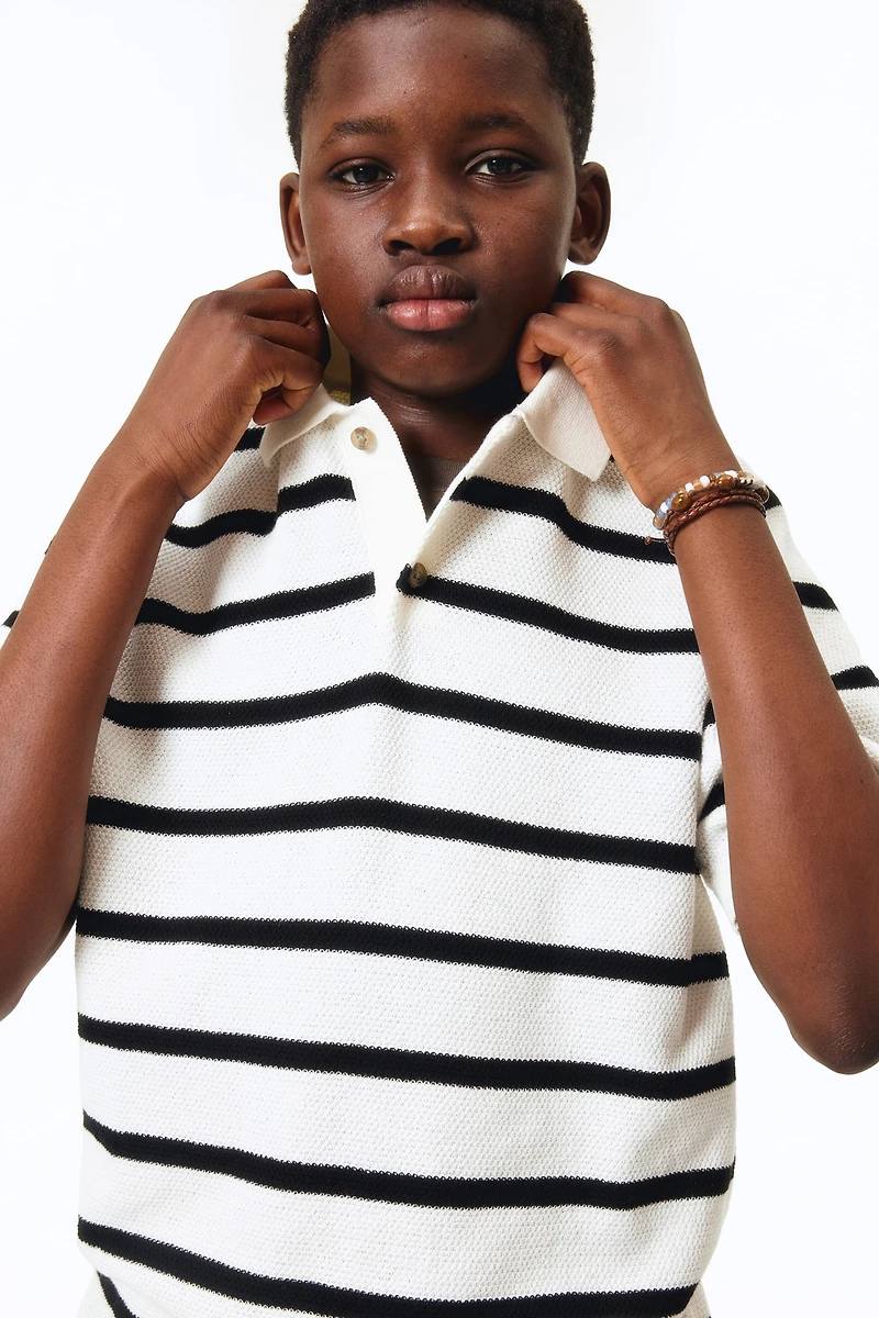 Waffle-Knit Polo Shirt