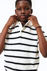 Waffle-Knit Polo Shirt