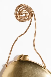 Asymmetric Metal Clutch Bag