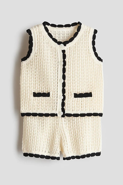 2-Piece Pointelle-Knit Cotton Set