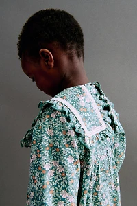 Floral-Print Poplin Romper Suit