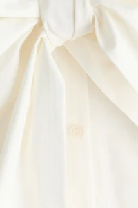 Tie-Front Poplin Shirt