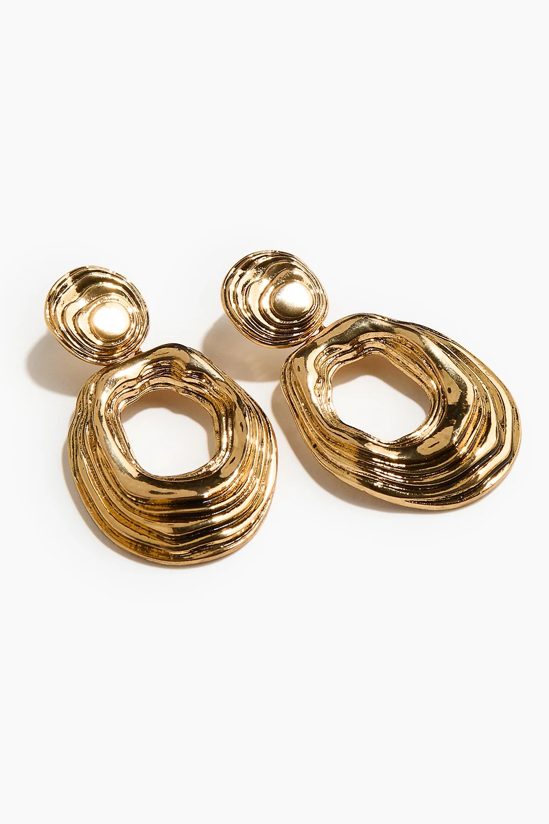 Boucles d'oreilles rainurées avec pendentif