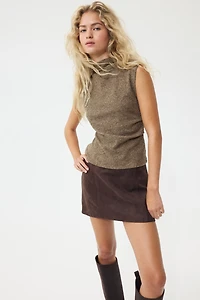 Haut sans manches en tricot côtelé