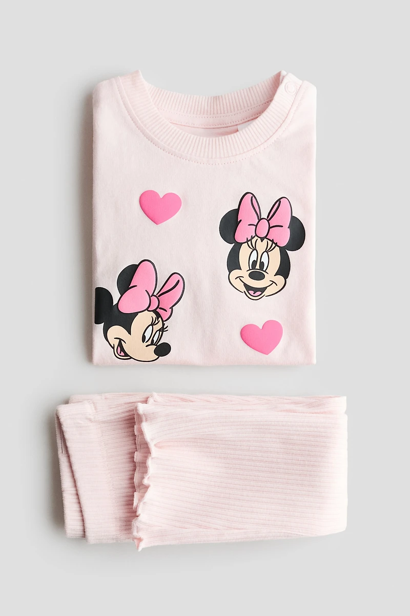 2-piece print-motif cotton set