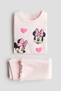 2-piece print-motif cotton set