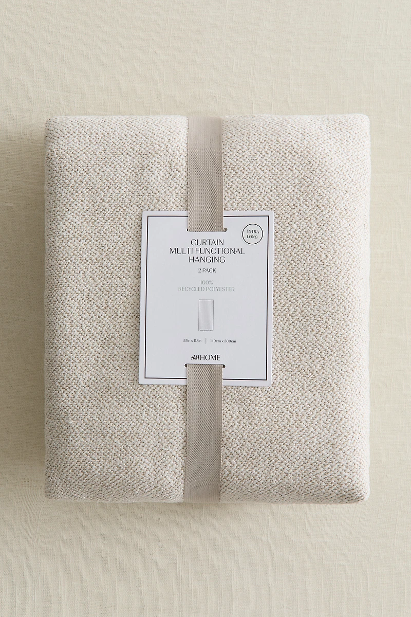 2-Pack Extra-Long Bouclé Curtain Panels