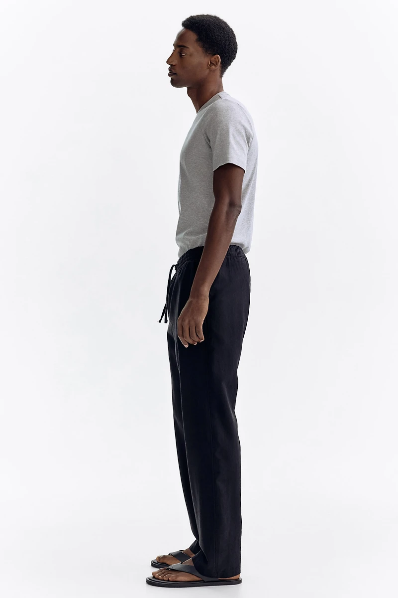 Regular-Fit Linen-Blend Pants