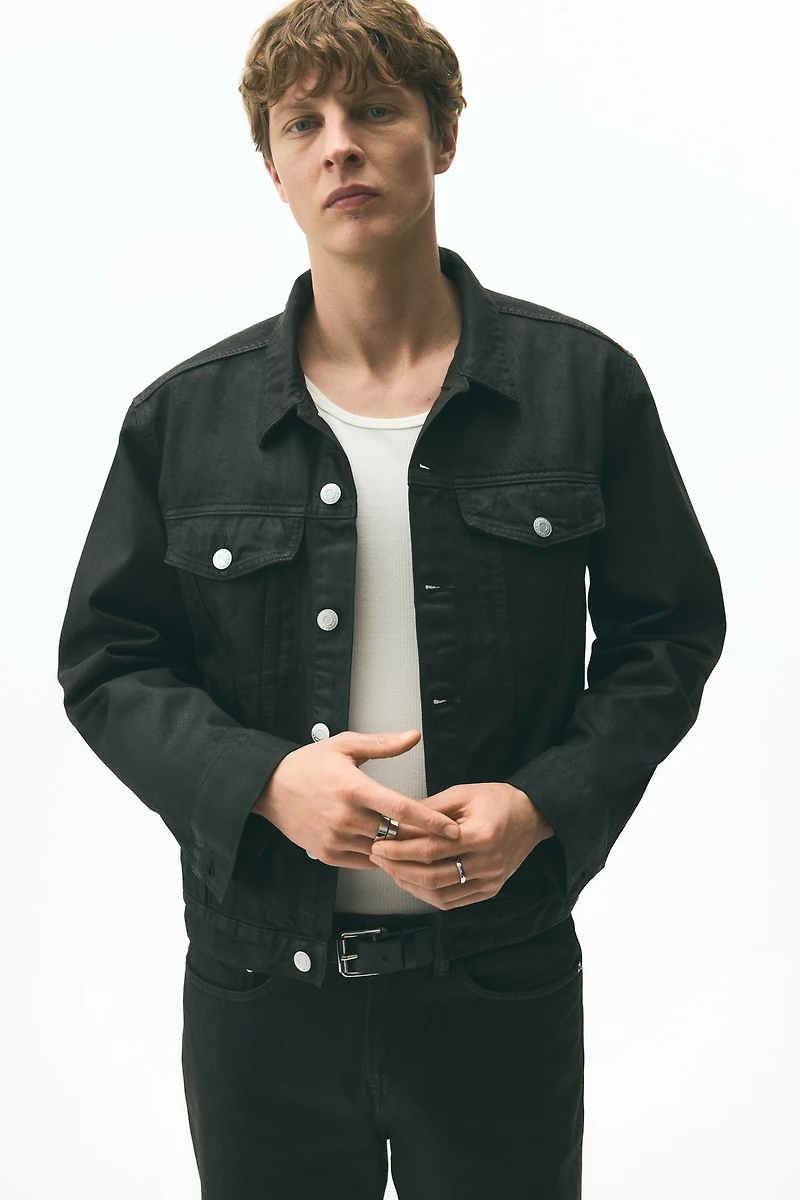 Coated Denim Trucker Jacket