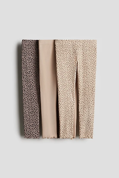 3-pack Ribbed Cotton Leggings