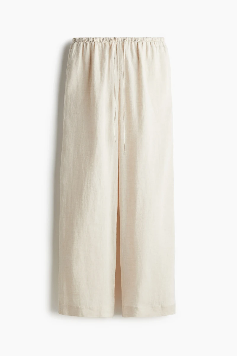 Pantalon en lin avec cordon de serrage