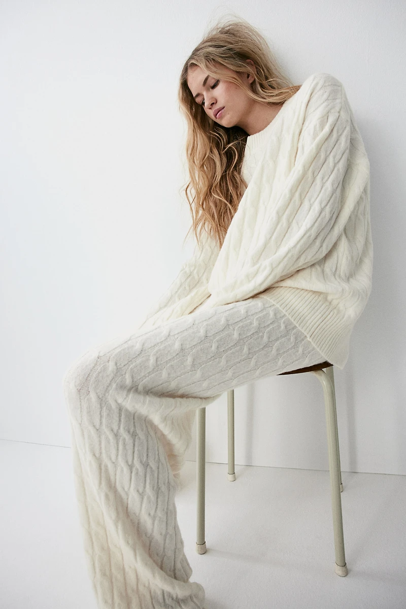 Cable-knit Pants