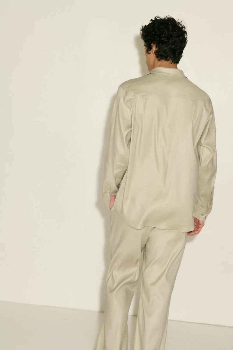 Regular-Fit Linen-Blend Shirt