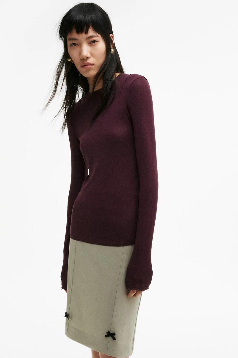 Bow-Detail Mesh Skirt