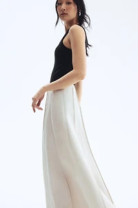 Jupe évasée en lin mélangé