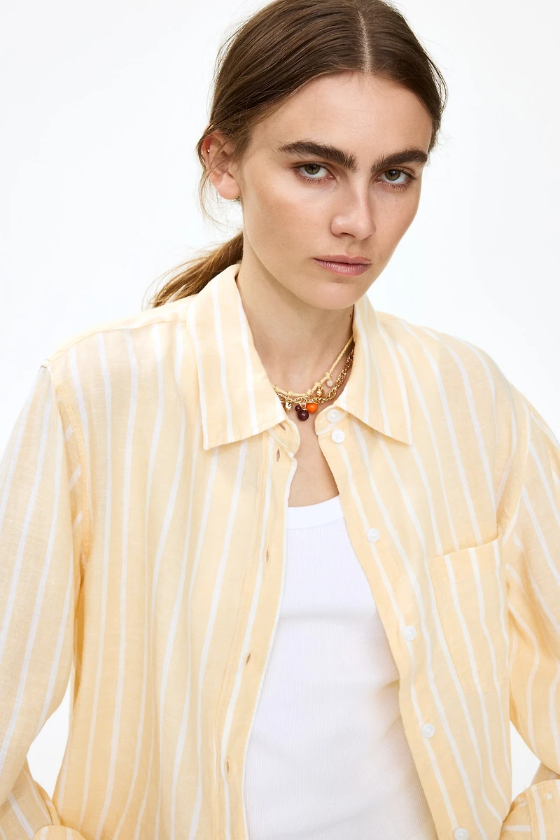 Chemise en lin mélangé