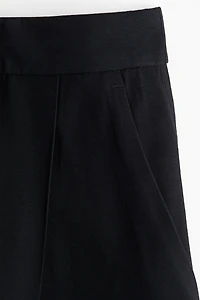 Wide-Leg Twill Pants