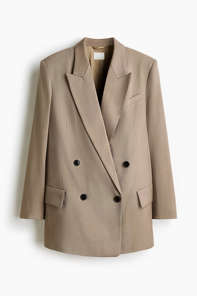 Oversized Linen-Blend Blazer