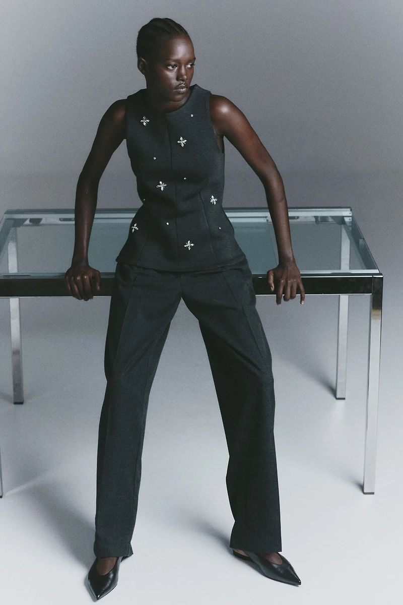 Embellished Scuba Top