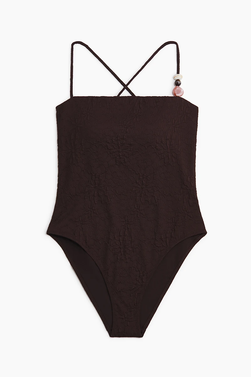 Padded-Cup High-Leg Swimsuit