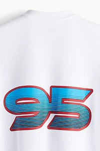 T-shirt ample en filet imprimé