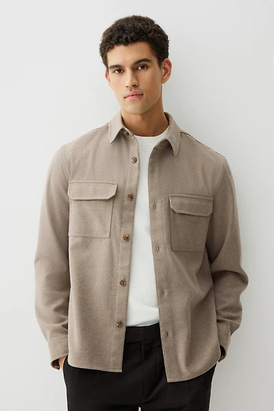 Regular Fit Felted Overshirt