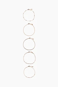 5-Pack Chain Anklets