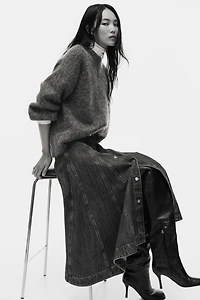 Jupe trapèze en denim