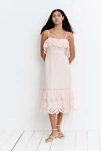 Cotton Dress with Eyelet Embroidery