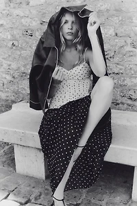 Robe froncée à bretelles fines