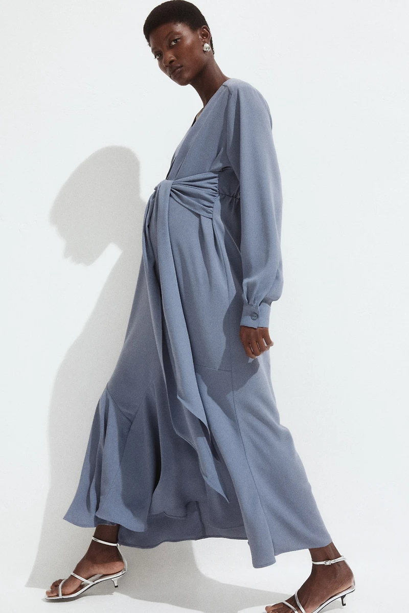 MAMA Tie-Detail Crêpe Dress