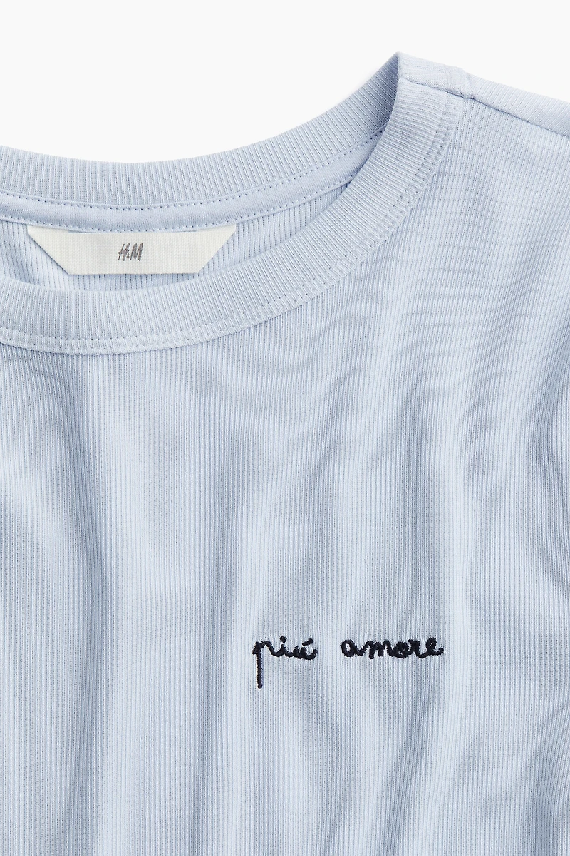 Ribbed Modal-blend T-shirt