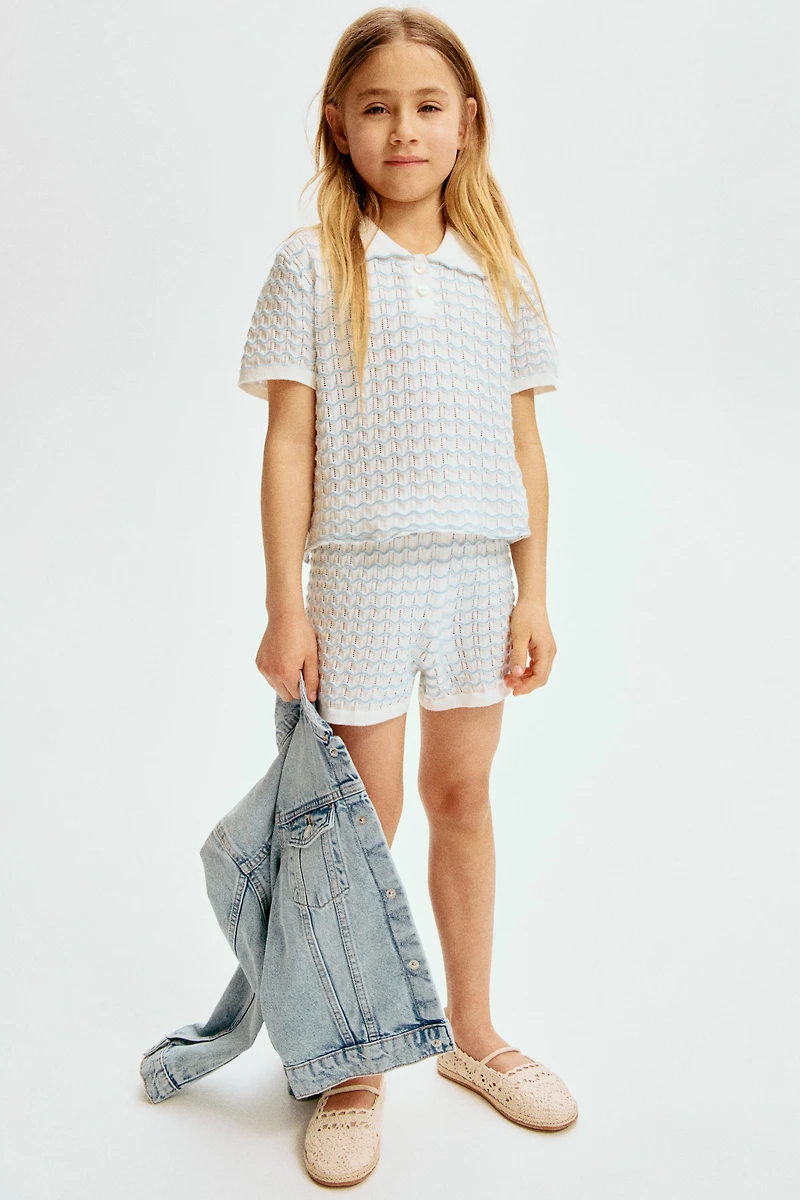 Ensemble 2 pièces en tricot pointelle