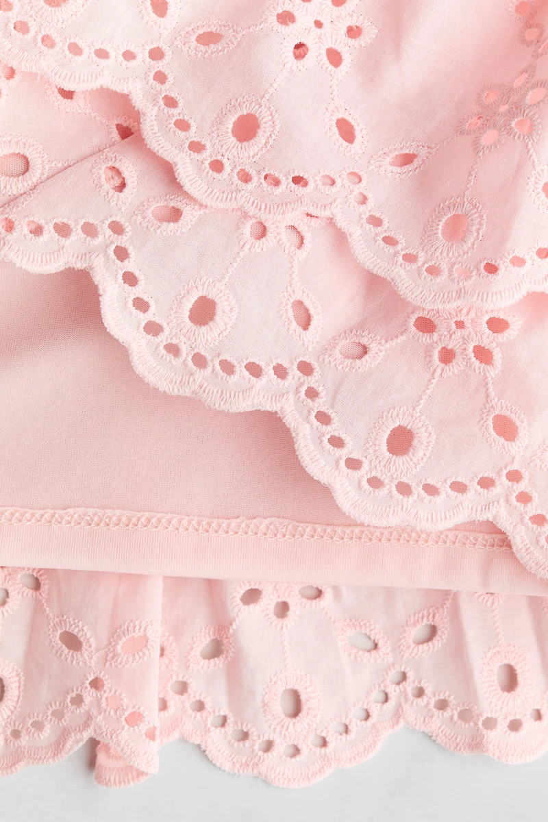 Cotton Skirt with Eyelet Embroidery