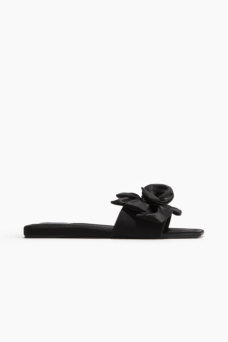 Appliquéd Satin Sandals