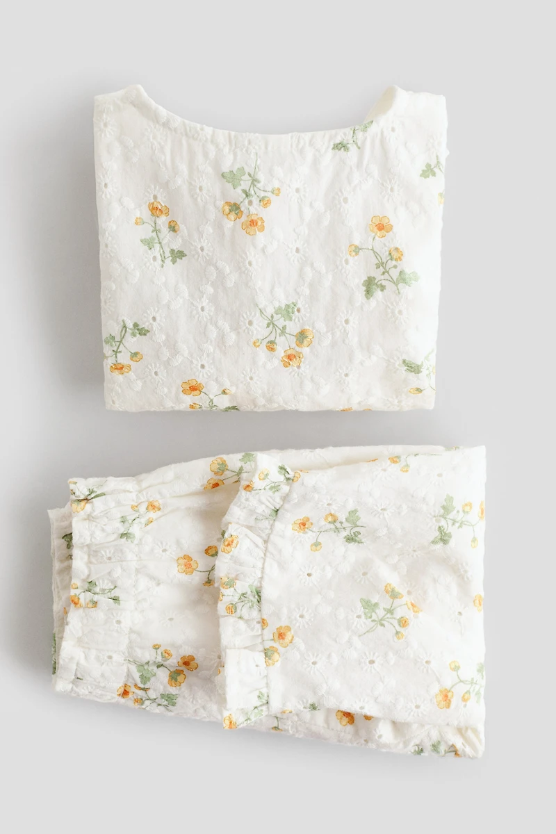 2-Piece Eyelet-Embroidered Set