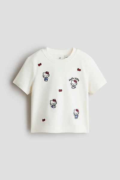 Cotton T-Shirt with Printed Motif