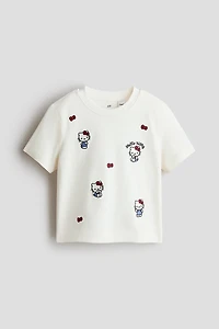 Cotton T-Shirt with Printed Motif