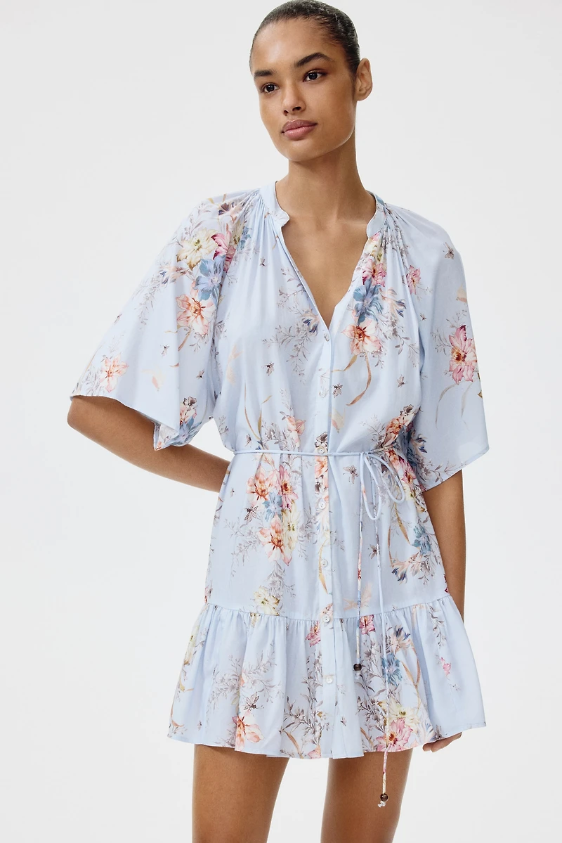 Tie-Belt Shirt Dress
