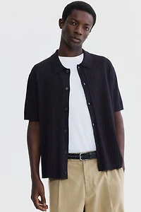 Chemise classique en tricot côtelé