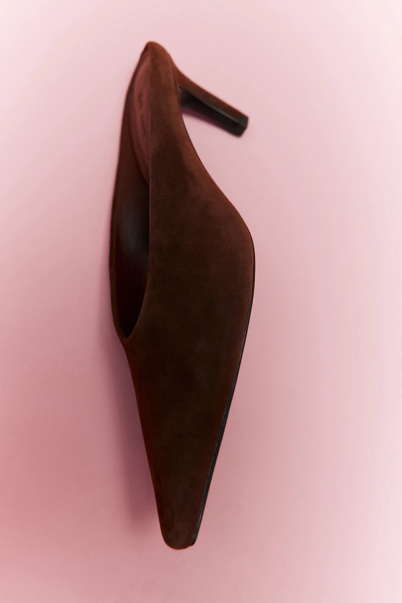 Pointed Suede Mules
