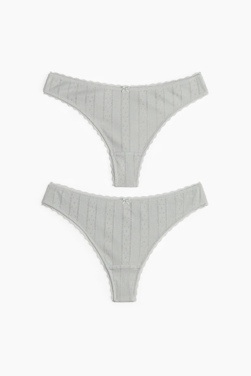 2-pack Pointelle Thong Briefs