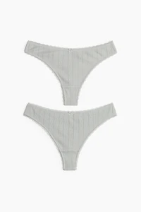 2-pack Pointelle Thong Briefs
